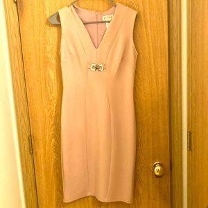 Pink sleeveless 3/4 length dress-Size 4